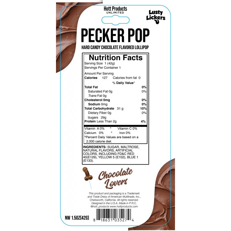 Lusty Lickers Pecker Pop Chocolate Lovers by Hott Products