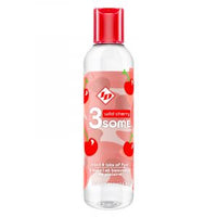 cherry flavored lubricant in clear bottle