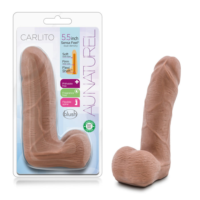 realistic dildo with balls and plastic case