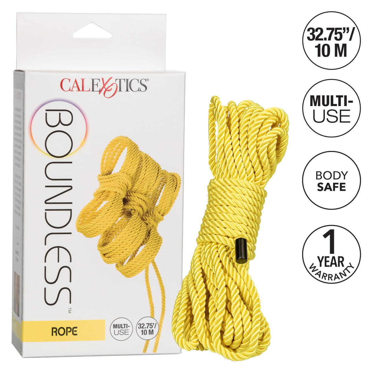 yellow bondage rope with white box