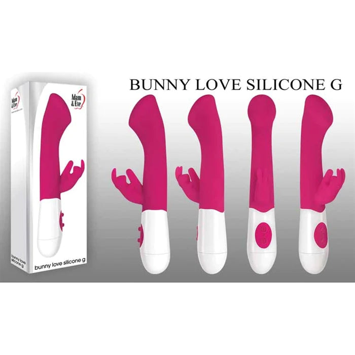 pink vibrator with wide head and rabbit clitoral stimulator
