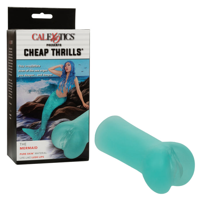 mermaid with blue hair on box with blue aqua vagina masturbator