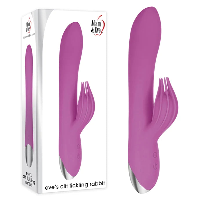 purple vibrator with curved head and clit tickler