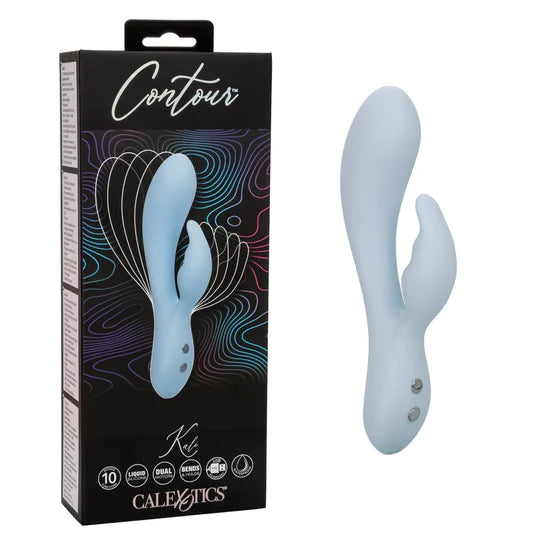 blue vibe with bulged head and clit stimulator