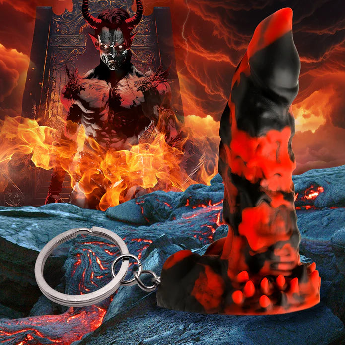 Creature Cocks Fire Demon Keychain by XR