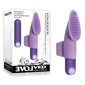 purple finger vibrator in white box