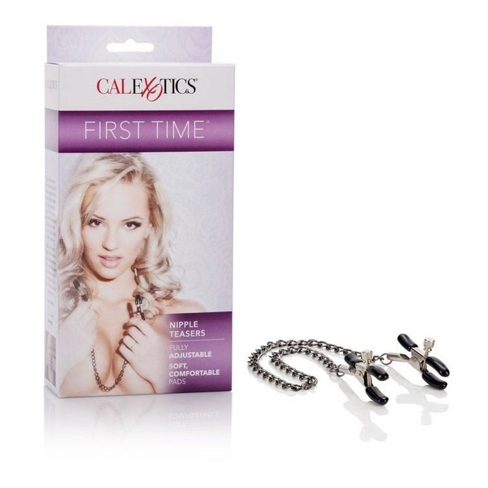 adjustable nipple clamps with chain next to box