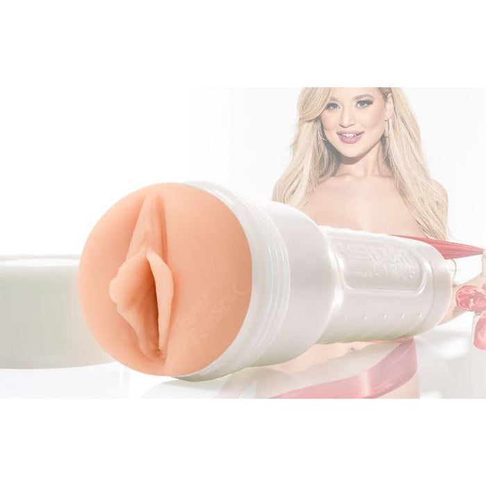 blonde female with vagina masturbator