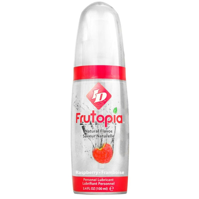 raspberry flavored personal lube in clear bottle