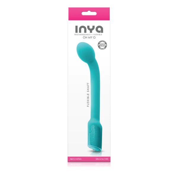 turquoise slim vibrator with egg shaped head
