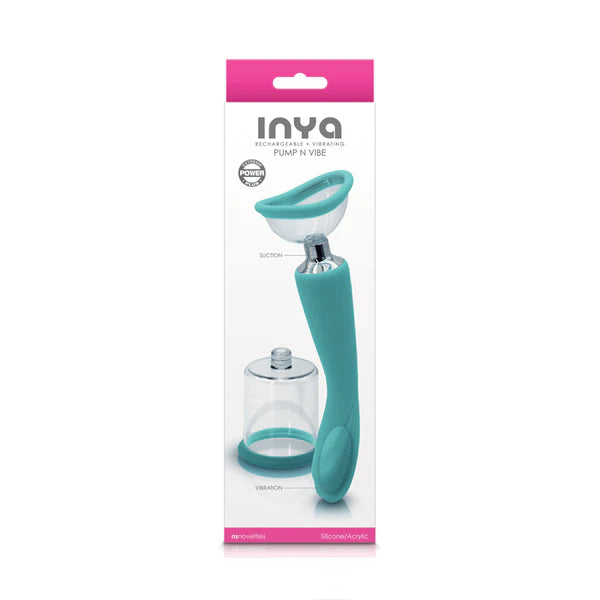 teal pussy & breast pump with vibrator on other end