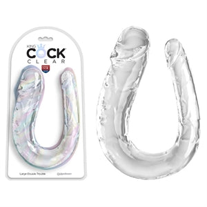 clear double ended dildo, one end slim the other end thick