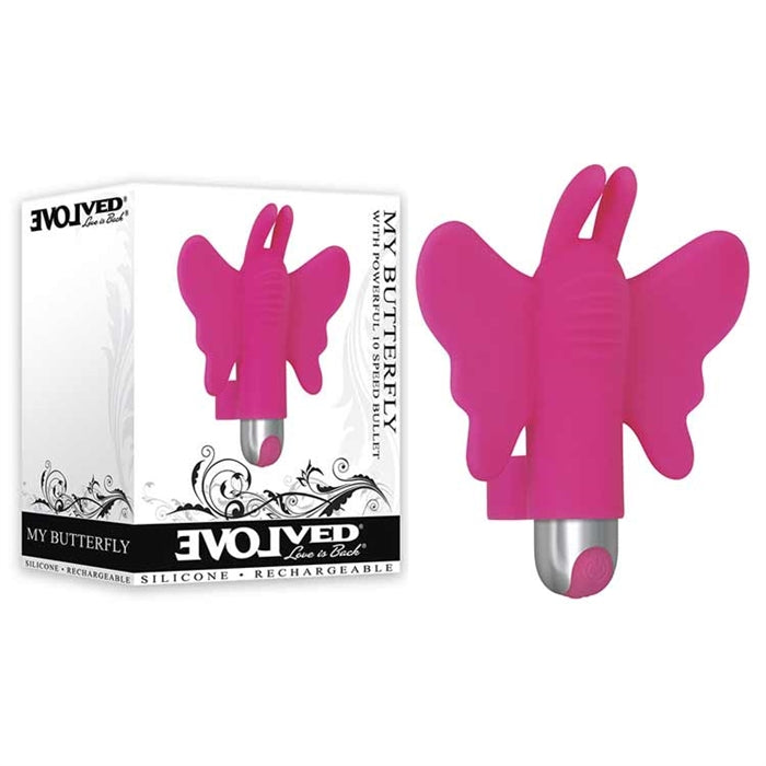 pink butterfly finger vibrator in box