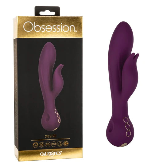 purple curved tip vibrator with clit stim with box