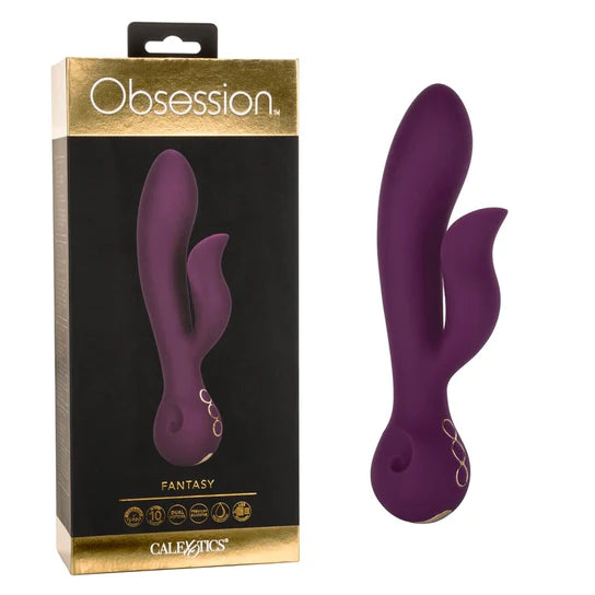 purple vibrator with clit tickler in box