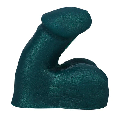 a small green flaccid penis shaped dildo with balls
