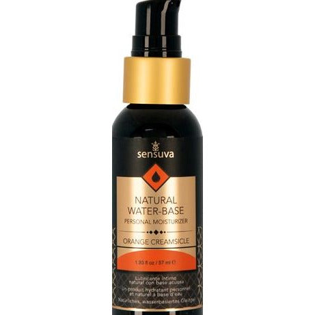 orange creamsicle flavored  lubricant in 2oz black and gold bottle