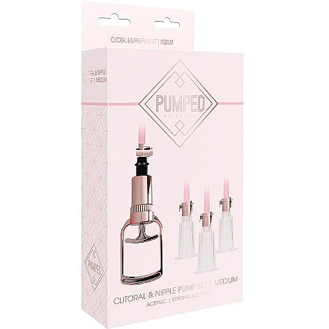 pink & clear clit & nipple pump with trigger finger pump