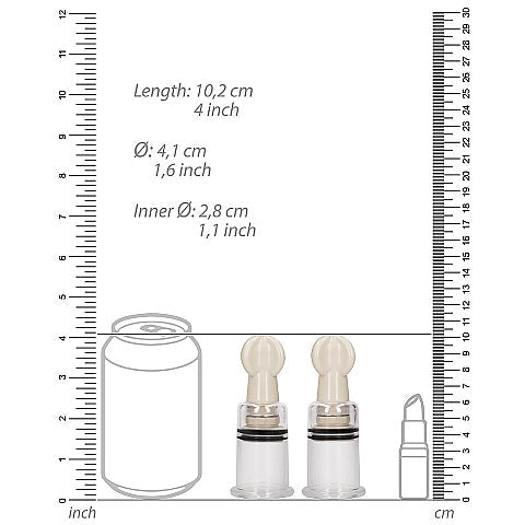 clear nipple suction set next to diagram of can and lipstick for comparison