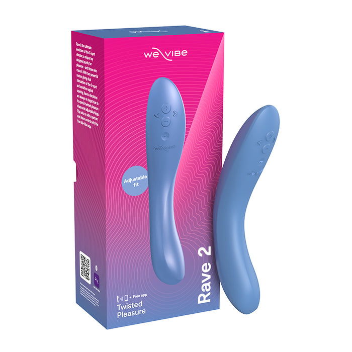 blue curved vibrator with box