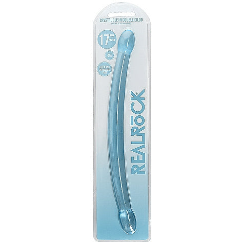 blue 17" jelly double ended dildo
