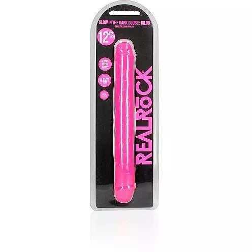 pink 12" glowing jelly double ended dildo