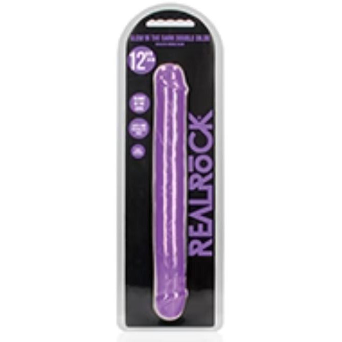 purple 12" glowing jelly double ended dildo