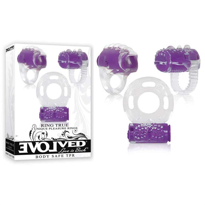purple and clear tongue or cock ring with box cover
