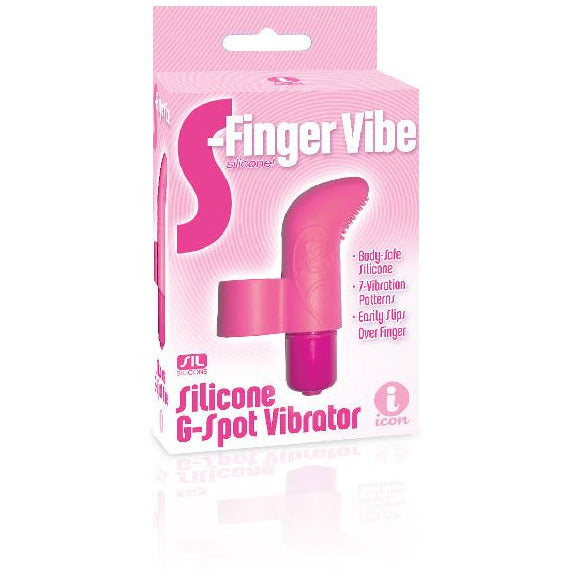 pink silicone finger vibrator in box
