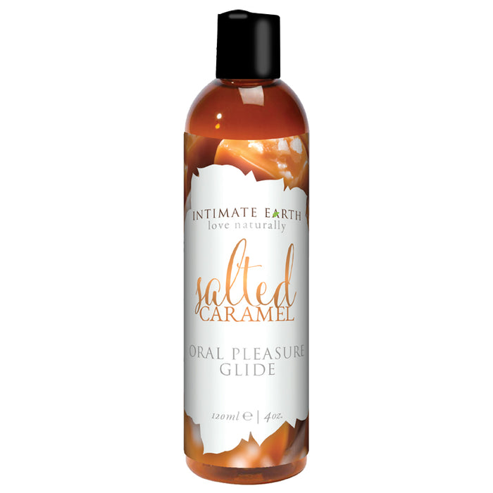 salted caramel flavored lubricant in 4oz bottle
