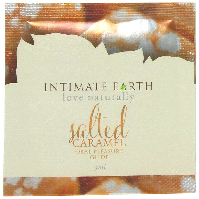 salted caramel flavored lubricant in single use package
