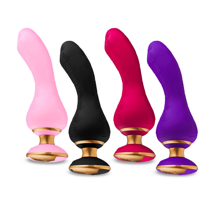 curved vibrator with gold base in 4 colors