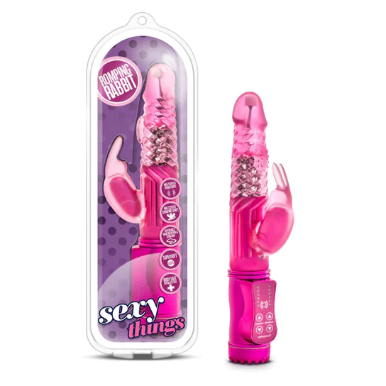pink vibrator with bunny clit stim and rotating beads