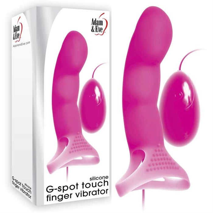 pink silicone g-spot finger vibrator in box