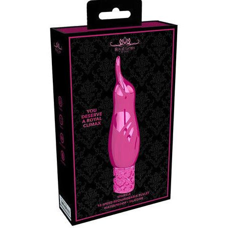 pink silicone flicking rechargeable  bullet in black box