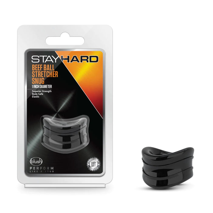 black 1" ball stretcher next to stayhard package