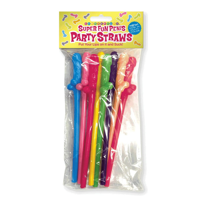 8 pack of penis shaped colorful straws