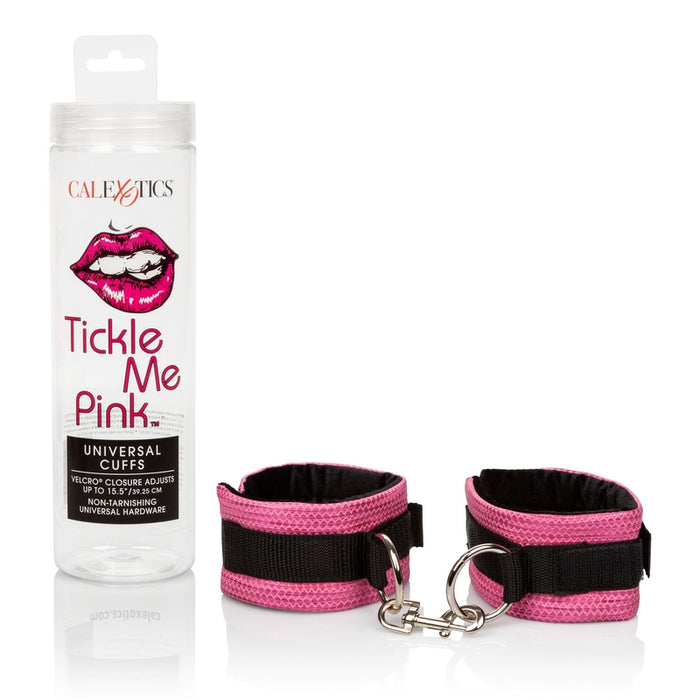 tickle me pink universal cuffs by california exotics source adult toys