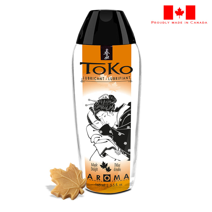 maple flavored lubricant in 5.5oz clear bottle