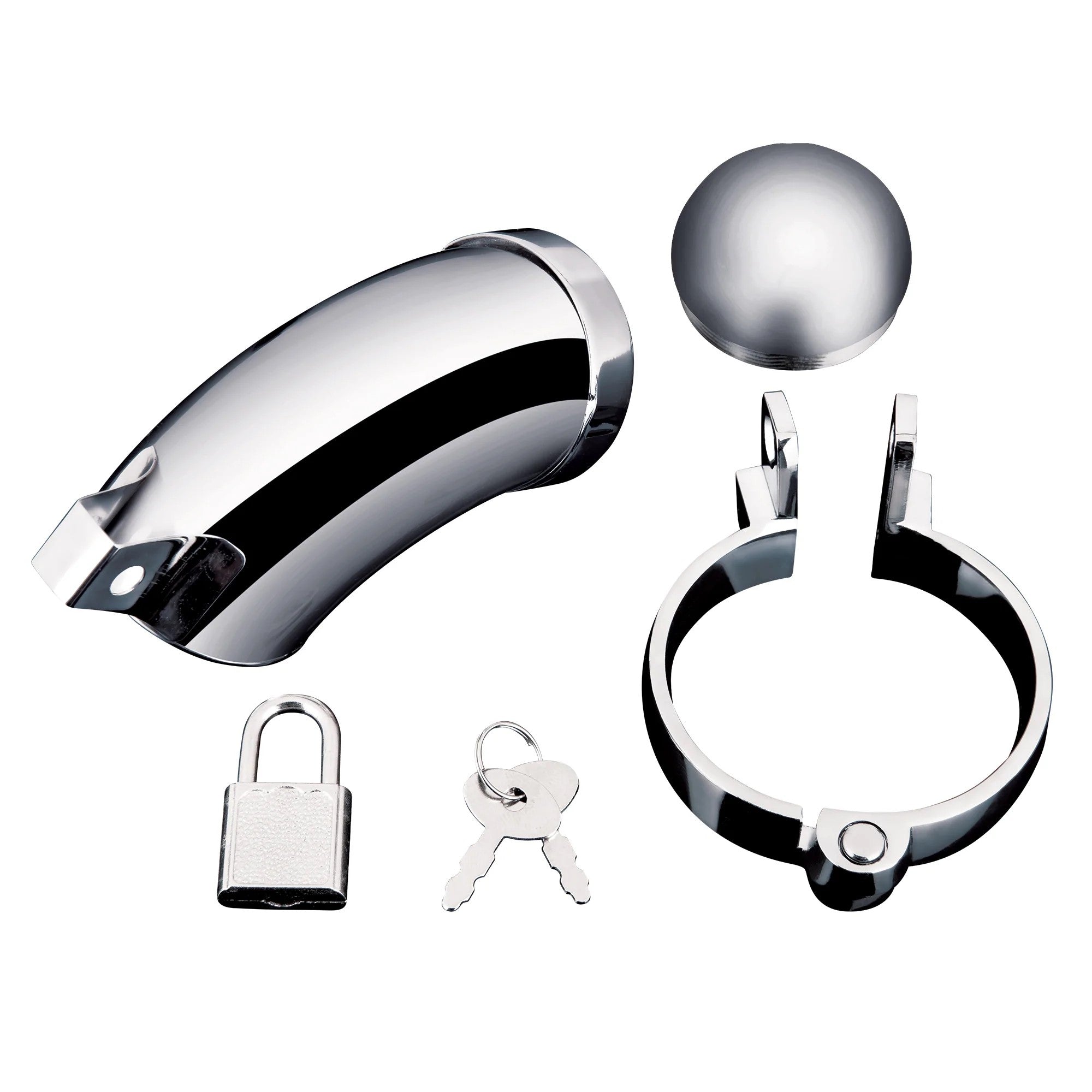 silver penis shaped tube with a silver cap and a lockable silver ring 