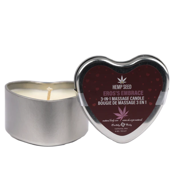 heart shaped massage candle tin