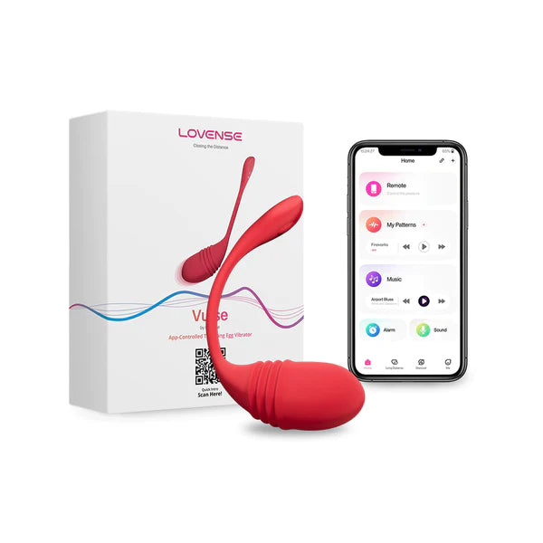 red egg shaped vibrator with phone app and box