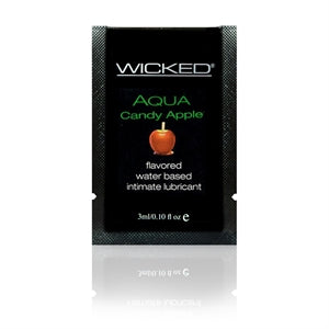 candy apple flavored lubricant in black single use package