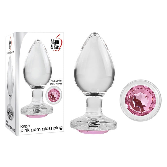 Large Pink Gem Glass Plug by Adam & Eve