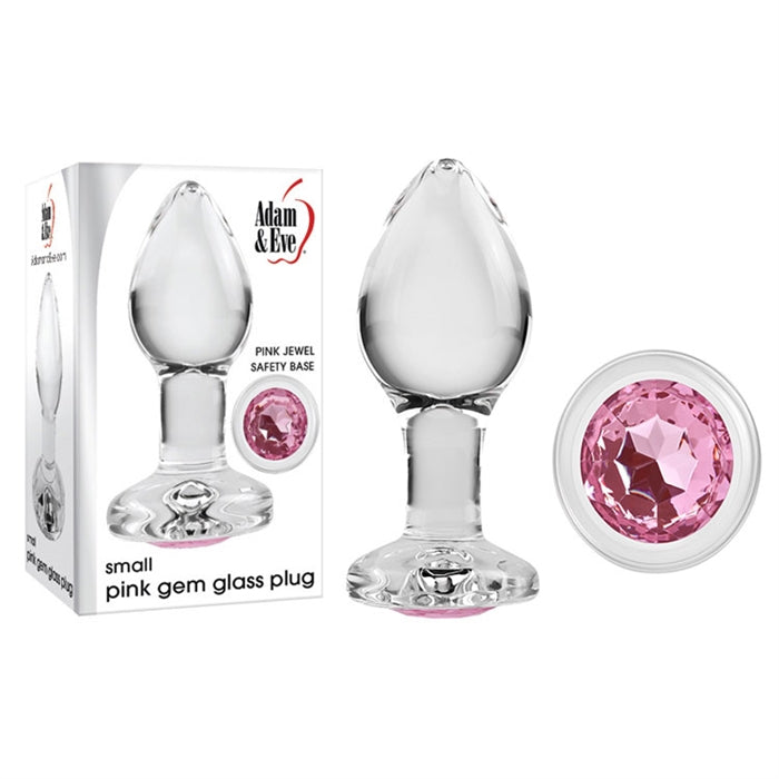 Small Pink Gem Glass Anal Plug by Adam & Eve