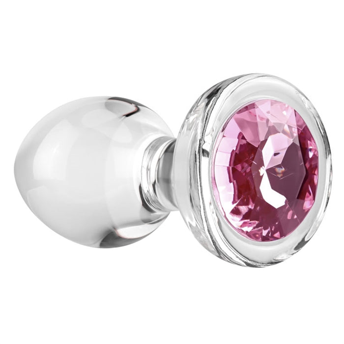Small Pink Gem Glass Anal Plug by Adam & Eve