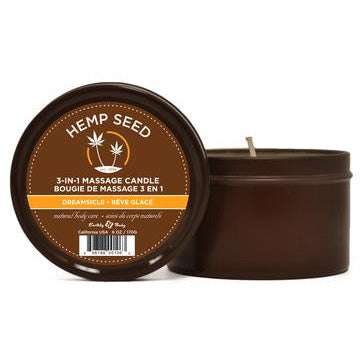 Hemp Seed 3 in 1 Massage Candle Dreamsicle by Earthly Body