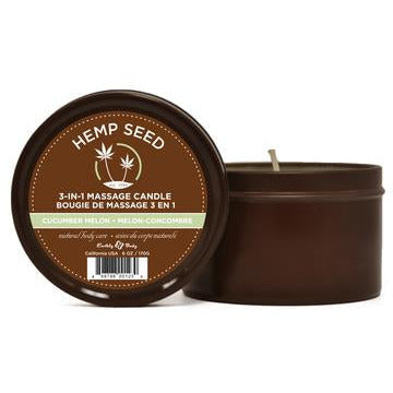 Hemp Seed 3 in 1 Massage Candle Cucumber Melon by Earthly Body