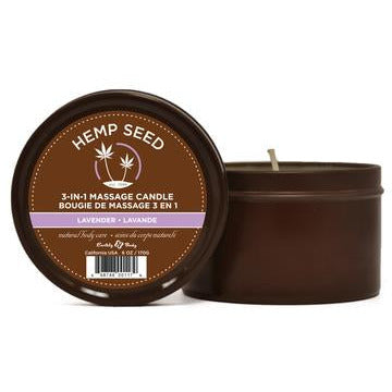 Hemp Seed 3 in 1 Massage Candle Lavender by Earthly Body