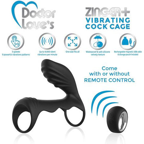 Dr Loves Rechargeable Vibrating Cock Cage by Deeva